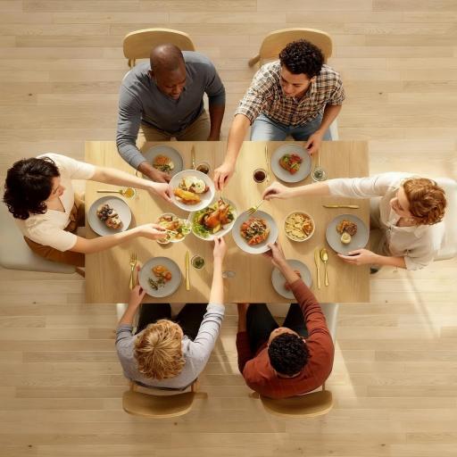 Mesa de Comedor Extensible 70-140x80 cm para 4-6 Personas con Tirador de PU y Almohadillas de Fieltro Natural [5]