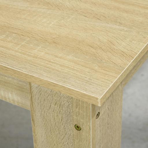 Mesa de Cocina o Mesa de Comedor Rectangular para 4-6 Personas Carga 100 kg 140x89,5x75 cm Blanco y Roble [7]