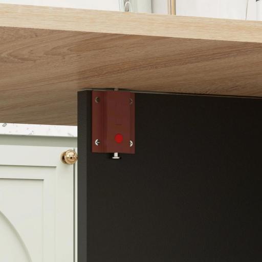 Mesa de Cocina Plegable con Ruedas 2 Estantes de Almacenaje y 2 Alas Abatibles Estilo Moderno 75x140x74 cm Natural [4]