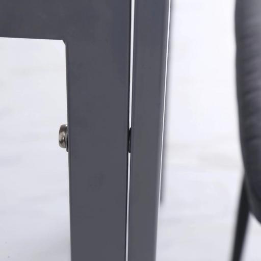 Mesa de Comedor de Cristal Mesa de Cocina Cuadrada para 4 Personas con Patas de Metal para Salón 75x75x75 cm Gris [5]