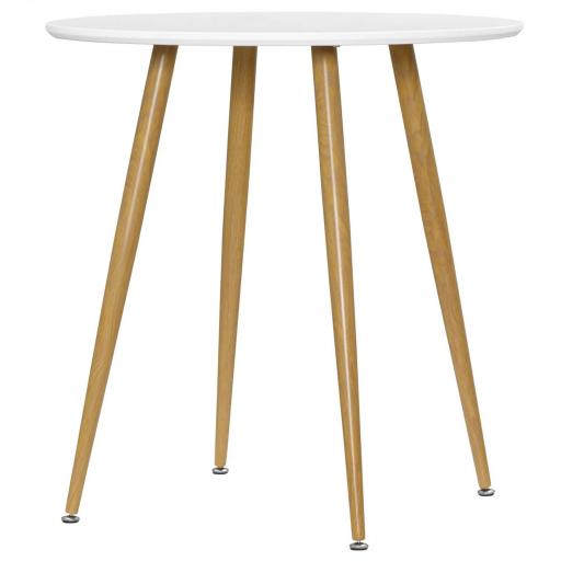 Mesa de Comedor Redonda para 2 Personas Mesa de Cocina Estilo Nórdico con Patas de Metal Ø72x75 cm Blanco Mate [8]