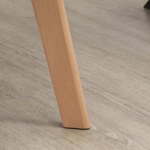 Juego de 2 Sillas de Comedor Modernas Tapizadas en Terciopelo con Patas de Madera para Salón 54x57x80 cm Gris [6]