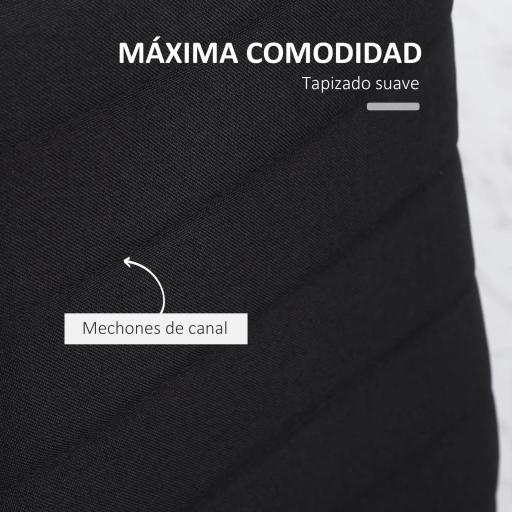 Pack de 4 Sillas de Cocina Modernas Tapizadas en Lino y Patas de Metal para Salón Carga 120 kg 41x50x97 cm Negro [3]
