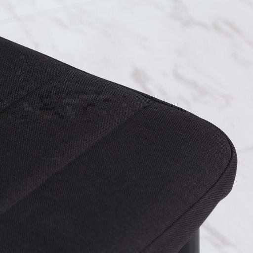 Pack de 4 Sillas de Cocina Modernas Tapizadas en Lino y Patas de Metal para Salón Carga 120 kg 41x50x97 cm Negro [6]