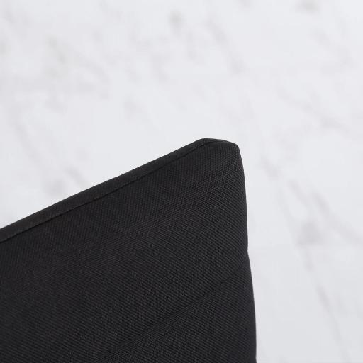 Pack de 4 Sillas de Cocina Modernas Tapizadas en Lino y Patas de Metal para Salón Carga 120 kg 41x50x97 cm Negro [7]