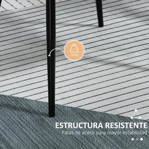 Pack de 2 Sillas de Cocina con Respaldo Reposabrazos y Patas de Metal para Salón 59,5x56,5x81 cm Gris Oscuro [3]