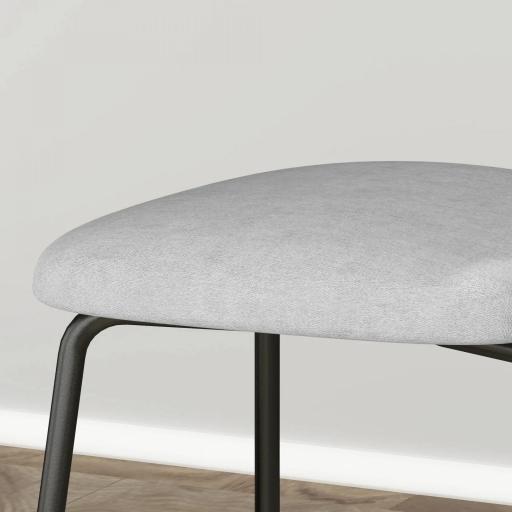 de 2 Sillas de Comedor con Respaldo de Ratán Sintético y Marco de Acero para Salón 44x54x87 cm Gris y Negro [7]