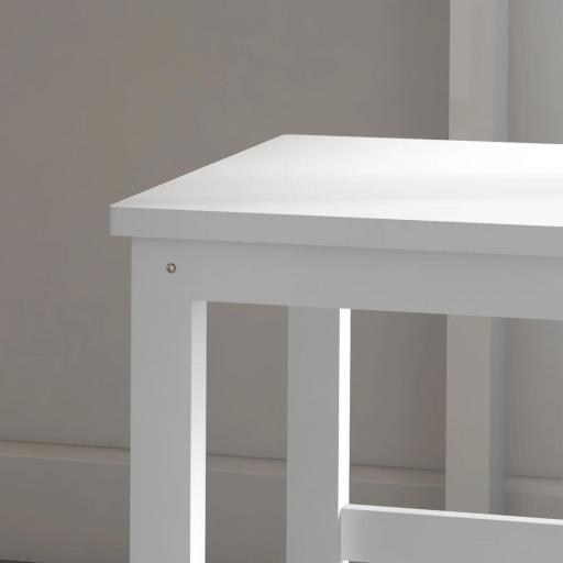 Juego de 2 Sillas de Comedor con Respaldo Alto de Listones y Estructura en Madera de Pino 38,5x47,5x99 cm Blanco [3]