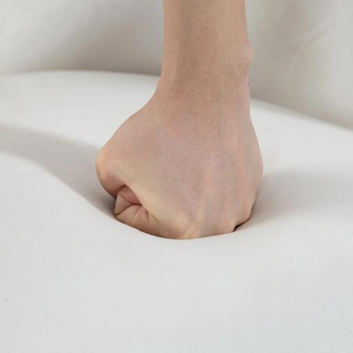 Juego de 2 Sillas de Comedor Modernas Tapizadas en Terciopelo con Patas de Madera para Salón 54x57x80 cm Crema [5]