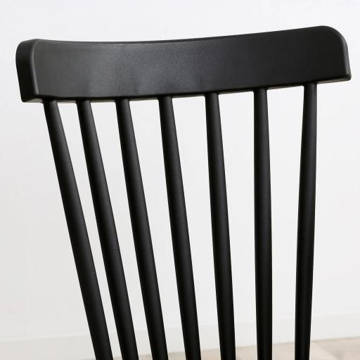 Juego de 4 Sillas de Comedor Estilo Nórdico con Respaldo de Polipropileno y Patas de Madera 48x52,5x83 cm Negro [7]