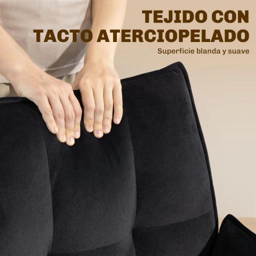 Pack de 2 Sillas de Comedor Giratorias con Reposabrazos Respaldo Acolchado Tapizado en Terciopelo Patas de Acero Negro [5]