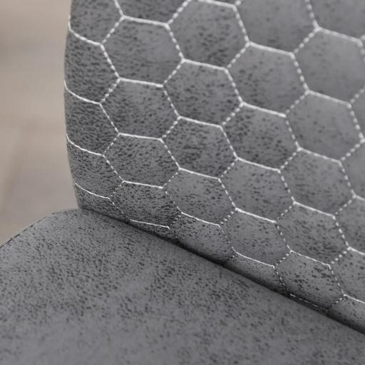 Set de 4 Sillas de Comedor Sillas de Cocina Tejido de Microfibra con Asiento Acolchado y Patas de Metal 45x61x98 cm Gris [6]