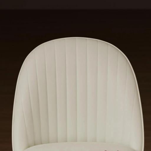 Pack de 4 Sillas de Comedor Modernas Sillas de Cocina Tapizada en Terciopelo con Respaldo Bajo 50x52x83 cm Crema [8]