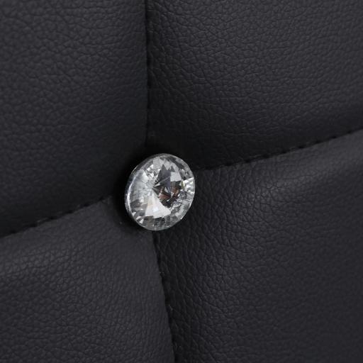 Juego de 6 Sillas de Comedor Tapizada en PU con Respaldo Alto con Botones y Patas de Acero Diseño Moderno Negro [6]