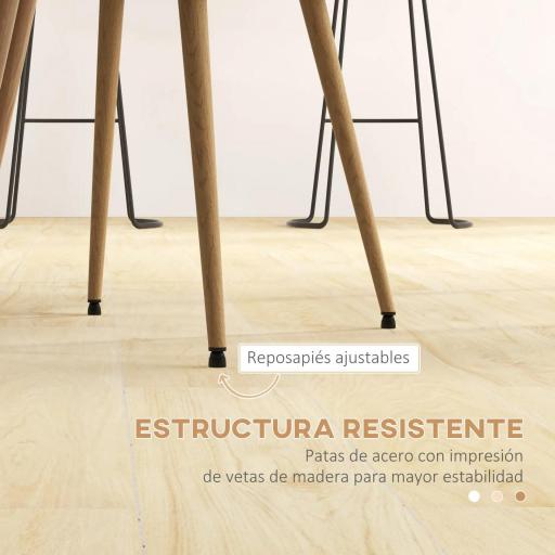 Pack de 2 Sillas de Comedor Sillas de Cocina Tapizadas de Tela de Lino con Patas de Acero Carga 120 kg 50x52x83 cm Gris [3]