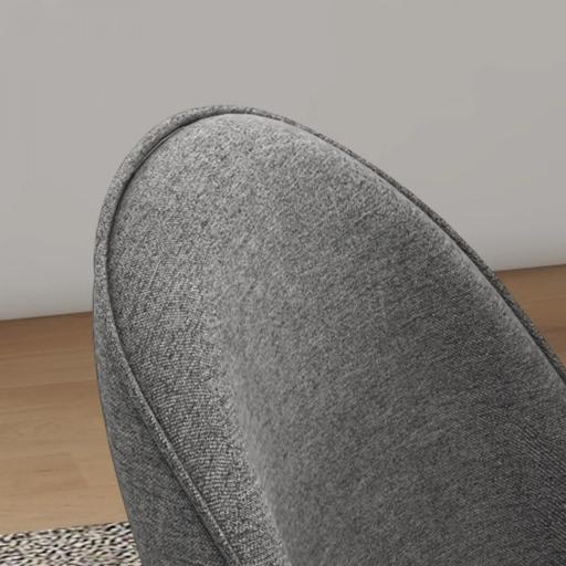 Pack de 2 Sillas de Comedor Sillas de Cocina Tapizadas de Tela de Lino con Patas de Acero Carga 120 kg 50x52x83 cm Gris [4]