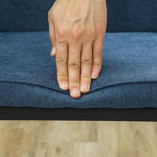 Conjunto de 2 Sillas de Comedor con Tapizado de Terciopelo Sintético Respaldo Curvo y Patas de Acero 45x57x86 cm Azul [7]