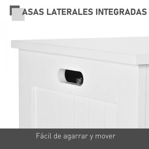 Baúl de Almacenaje con Tapa Baúl de Almacenaje Versátil con Bisagra de Seguridad para Pasillo Salón 81x40x46 cm Blanco [3]