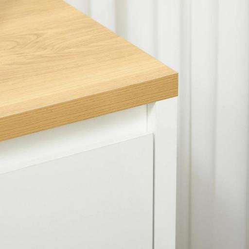 Aparador de Salón Mueble Auxiliar de Cocina con 3 Puertas y Estantes Ajustables para Comedor Entrada 120x37x75 cm Blanco [6]