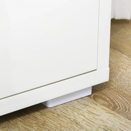 Aparador de Salón Mueble Auxiliar de Cocina con 3 Puertas y Estantes Ajustables para Comedor Entrada 120x37x75 cm Blanco [7]