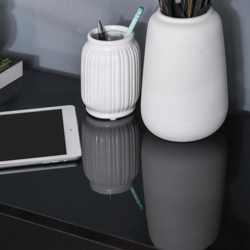 Aparador para Salón con 3 Puertas 2 Cajones y Estante Ajustable 117x36x74 cm Negro [4]