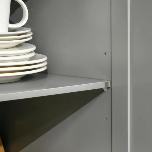 Aparador de Cocina Mueble Auxiliar de Almacenaje para Comedor Salón Estilo Moderno Antivuelco 101x40x85 cm Gris [8]