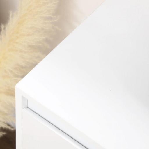 Mueble Aparador con 3 Puertas Estantes Ajustables y Cierre Suave Soporte para Televisores 120x35x85 cm Blanco [5]