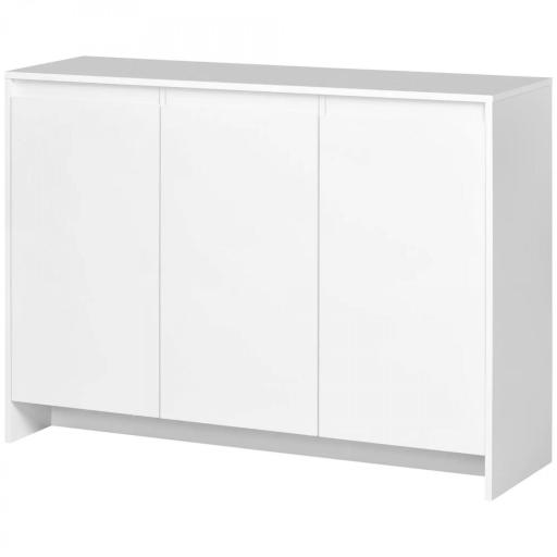 Mueble Aparador con 3 Puertas Estantes Ajustables y Cierre Suave Soporte para Televisores 120x35x85 cm Blanco [8]