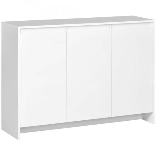 Mueble Aparador con 3 Puertas Estantes Ajustables y Cierre Suave Soporte para Televisores 120x35x85 cm Blanco [9]