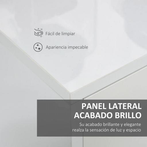 Aparador para Salón con 3 Puertas 2 Cajones y Estante Ajustable 117x36x74 cm Blanco [5]