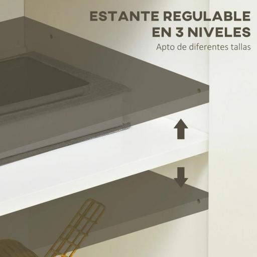 Aparador de Salón Mueble Auxiliar de Cocina con 2 Puertas y Estante Ajustable para Comedor Entrada 80x37x75 cm Blanco [2]