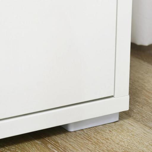 Aparador de Salón Mueble Auxiliar de Cocina con 2 Puertas y Estante Ajustable para Comedor Entrada 80x37x75 cm Blanco [7]