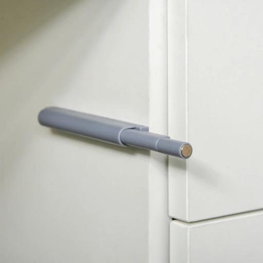 Aparador para Cocina con 2 Puertas 2 Cajones Marco de Blanco Brillante Estante Ajustable Apertura a Presión Armario de Almacenamiento para Dormitorio Salón 79x36x74 cm Blanco [3]