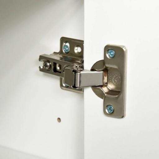 Aparador para Cocina con 2 Puertas 2 Cajones Marco de Blanco Brillante Estante Ajustable Apertura a Presión Armario de Almacenamiento para Dormitorio Salón 79x36x74 cm Blanco [8]