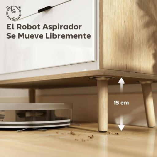 Aparador para Salón Moderno con Puerta 3 Cajones Estante Ajustable para Comedor Entrada 80x35x77 cm Blanco y Roble [6]
