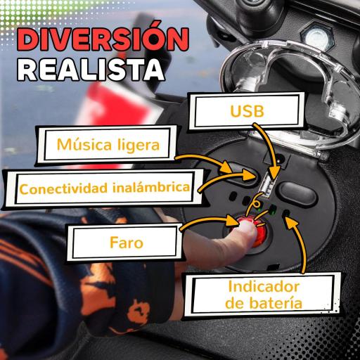 Moto Eléctrica para Niños 12V con Licencia Aprilia con Ruedas Auxiliares Desmontables 6 km/h Suspensión Trasera Blanco [8]