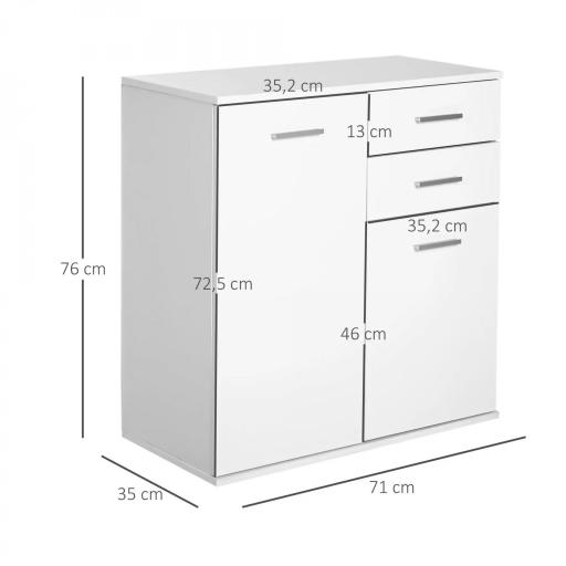 Armario Gabinete Mueble Organizador de Almacenaje Multiusos de Comedor Salón con Puertas y Cajones 71x35x76cm [1]