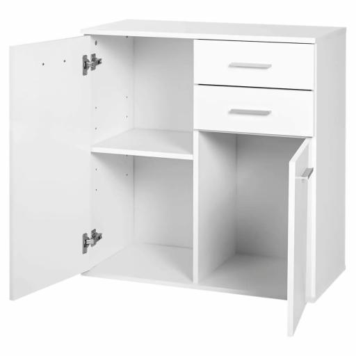 Armario Gabinete Mueble Organizador de Almacenaje Multiusos de Comedor Salón con Puertas y Cajones 71x35x76cm [5]