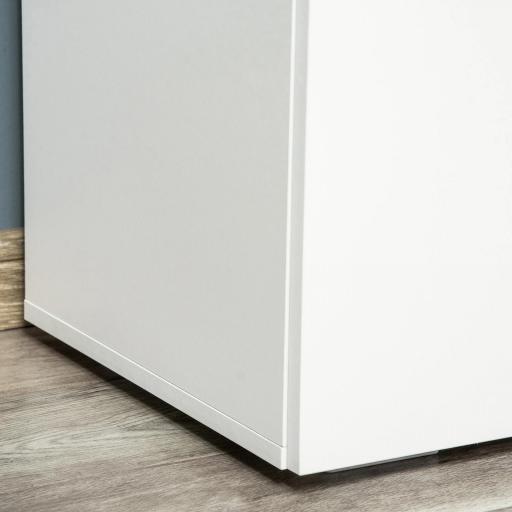Aparador de Salón con 2 Puertas Armario Auxiliar con 2 Estantes para Libros Ropa Juguetes Estilo Moderno 70x39x70 cm Blanco [6]