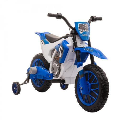 Moto Eléctrica para Niños de +3 Años 12V Moto de Juguete Infantil con 2 Ruedas de Equilibrio Velocidad 3-8 km/h Arranque Suave 106,5x51,5x68 cm Azul [7]