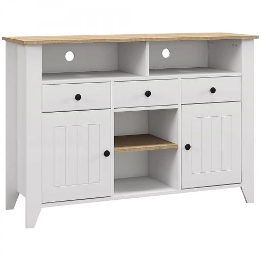 Aparador de Cocina Mesa para Televisores de 50 Pulgadas con 3 Cajones 2 Puertas 120x38x81,5 cm Blanco [9]