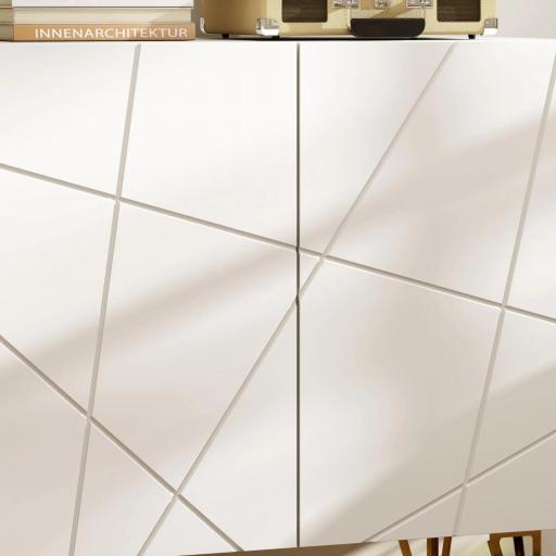 Aparador de Entrada con 2 Puertas y Estantes Ajustables para Cocina Sala 80x40x75 cm Blanco Brillo [7]