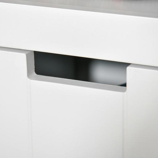 Aparador de Salón con 3 Cajones Extraíbles y Estantes Abiertos para Libros Juguetes Armario Auxiliar de Almacenamiento para Dormitorio Cocina 102x33x61,5 cm Blanco [6]