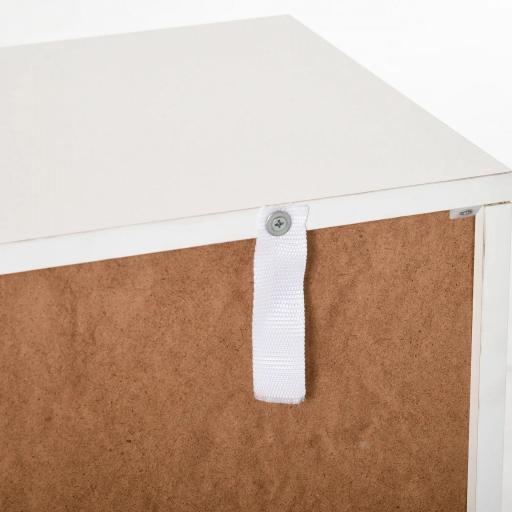 Aparador para Salón con 3 Puertas y Cajón Mueble Auxiliar para Salón Cocina Dormitorio 90x30x72 cm Blanco y Gris [9]