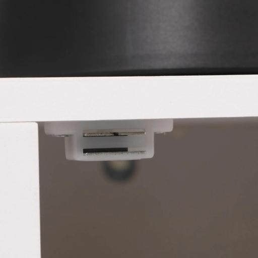 Aparador de Cocina con 3 Puertas de Vidrio y Botellero en Forma X para 4 Botellas 90x37x75 cm Blanco [6]