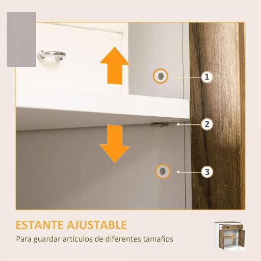 Aparador para Salón Armario de Almacenamiento con Cajón 2 Puertas y Estante Ajustable 78,5x39x89,4 cm Marrón [5]