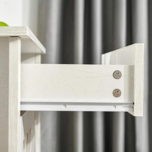 Aparador de Cocina con Cajón 2 Puertas y Estante Interior Mueble Auxiliar Decorativo 80x39,7x80 cm Blanco Lavado [6]