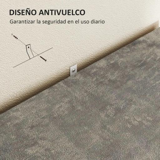 Aparador de Salón Pequeño y Moderno con Estante y Puertas de Cierre Suave 80x37x80 cm Gris Cemento y Blanco Brillo [5]