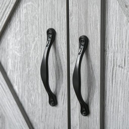 Aparador de Cocina Buffet para Salón con 1 Cajón 2 Puertas y Estante Interior Ajustable Mueble Auxiliar Decorativo para Comedor 80x39,7x80 cm Gris [7]