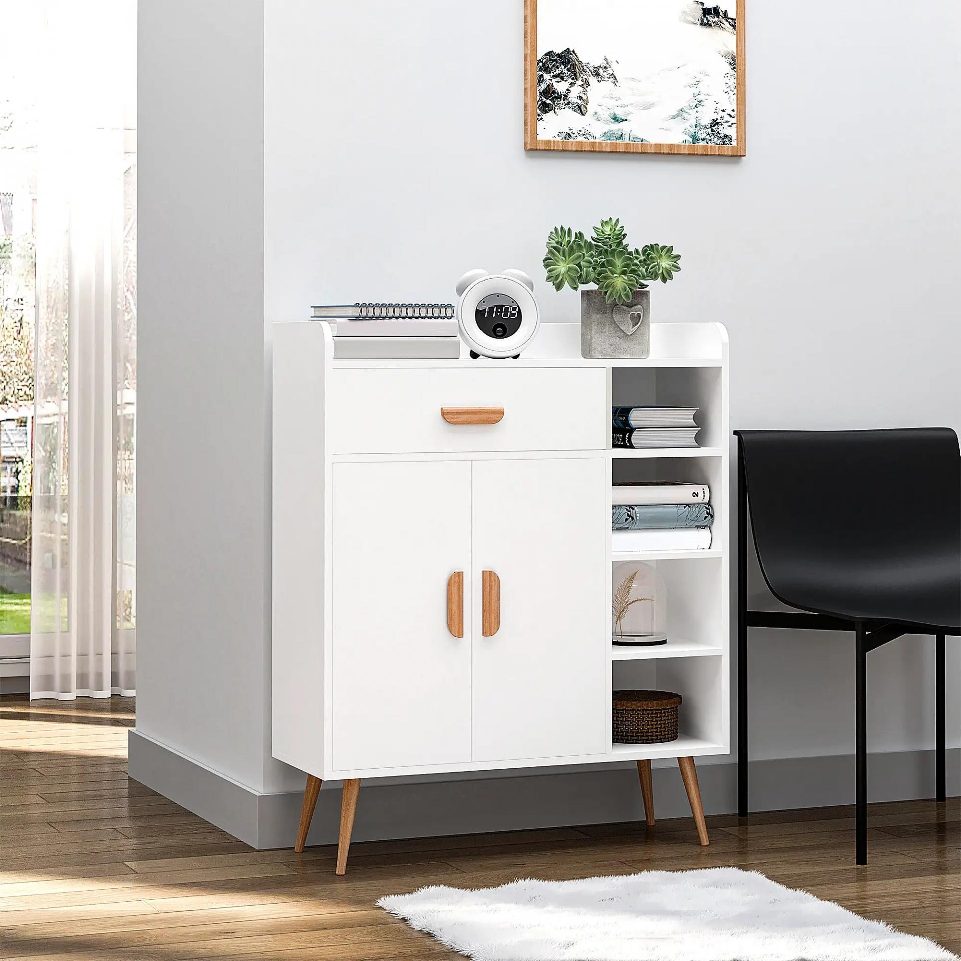 Aparador Buffet Armario Gabinete Consola Mueble Multiusos de Comedor Salón Baño Pasillo 80x29.5x96cm